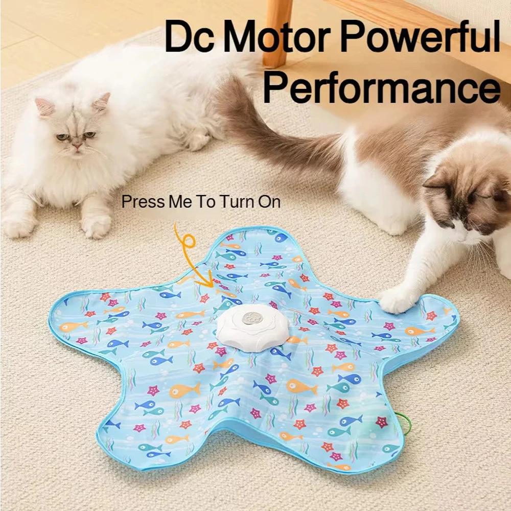 Smart Hide and Seek Cat Toy Electric Thermal Sensing Cat Catch Cover Real Mouse Squeaky Touch Activated Feather Teaser Wand