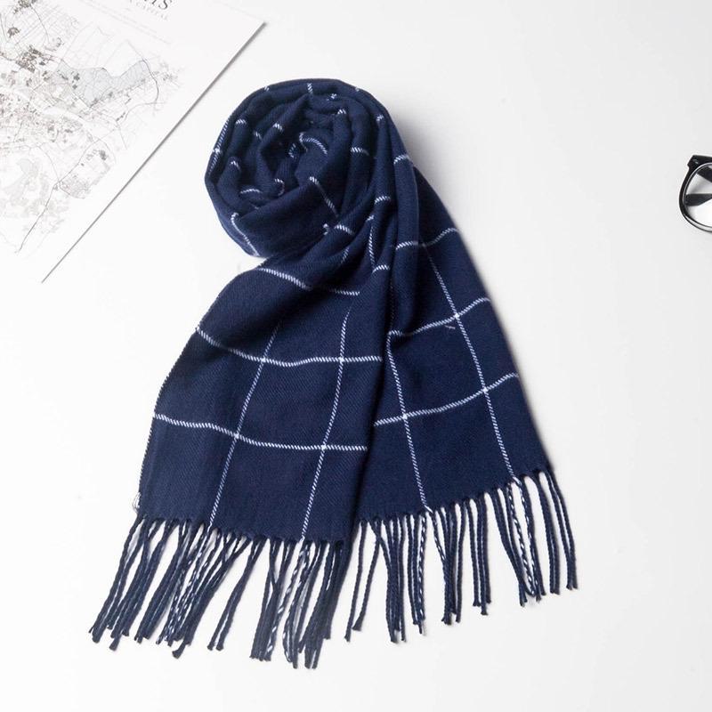 2024 Women's & Men's Beige Plaid Scarf - Versatile Japanese Style Winter Shawl