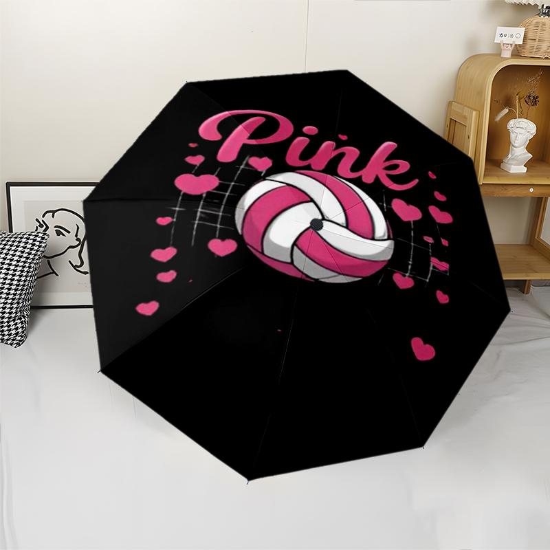 Volleyball Theme Automatic Umbrella, Lightweight & Portable, 8 Rib, Perfect for Outdoor Travel, Birthdays, Christmas, Gifts.