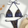 2025 Pearl Leopard Print Sexy Thong Swimsuit