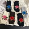 Vintage Stickerei Gestrickte Handschuhe Floral Fingerlose Handschuhe Niedliche Häkelblumen Fäustlinge Outdoor