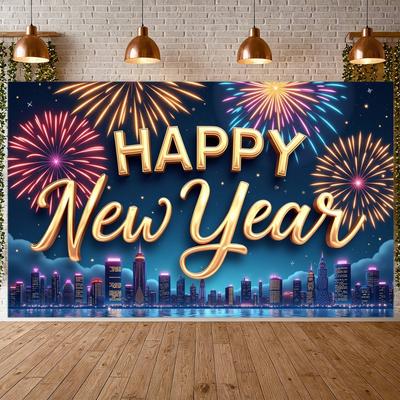 Banner Shiny Holiday Banner New Year Decor Banner Decorative For New Year's Eve Outdoor Celebration New Year Party