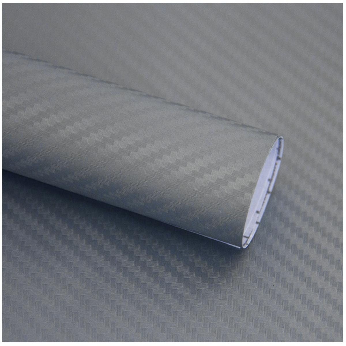 

30cmx127cm 3D Carbon Fiber Car Stickers Roll Film Wrap Car Motorcycle DIY Styling Vinyl Black Colorful Decal сірий