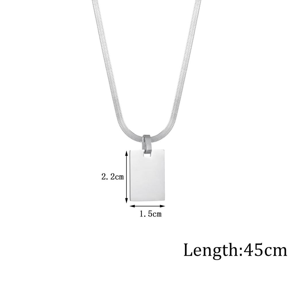 Atoztide Personalized Engrave Picture Name Necklace Stainless Steel for Women Strip Heart Blade Chain Pendant Jewelry Gift