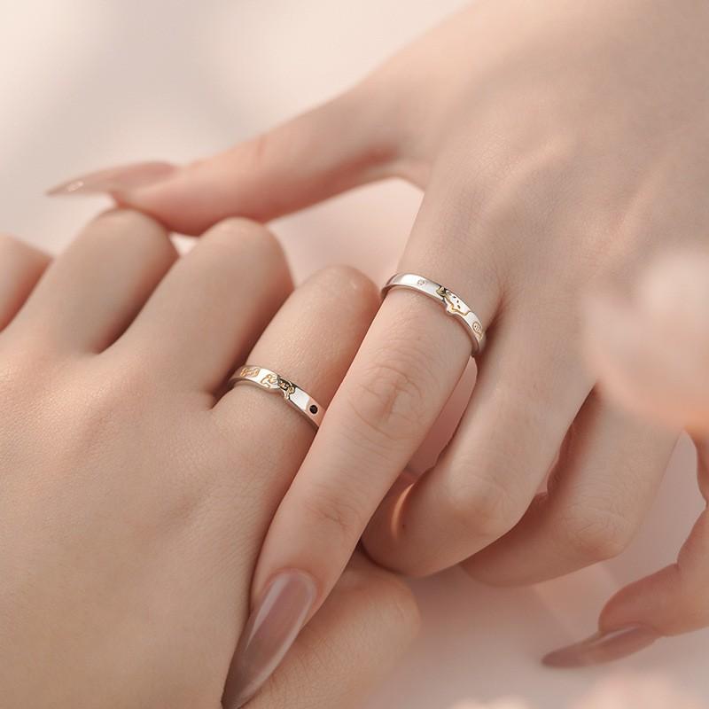 Couple Rings Original Sweet Cat Dog Design Cute Elegant Jewelry Girlfriend