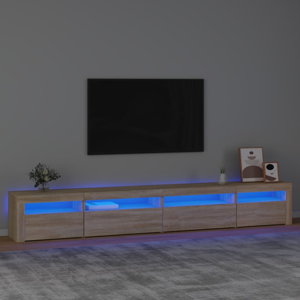 Vidaxl Szafka Pod Tv Z Oświetleniem Led, Dąb Sonoma, 270X35X40 Cm
