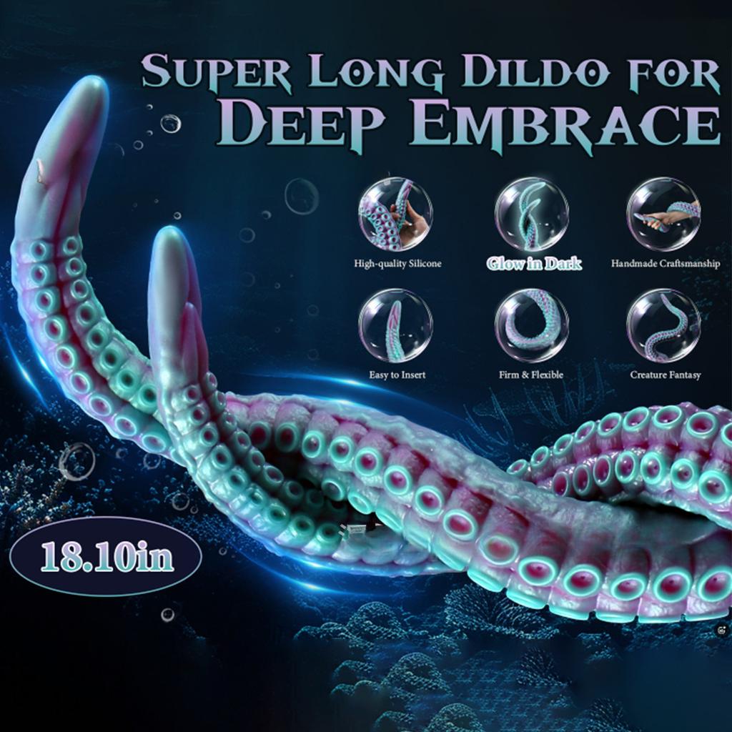 Liquid Silicone Extra Long Anal Plug - Octopus Tentacle Butt Plug for Men & Women, Adult Toy for Backdoor Play