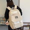 Student Schoolbag Women's Large Capacity Backpack Color Block Men's Backpack