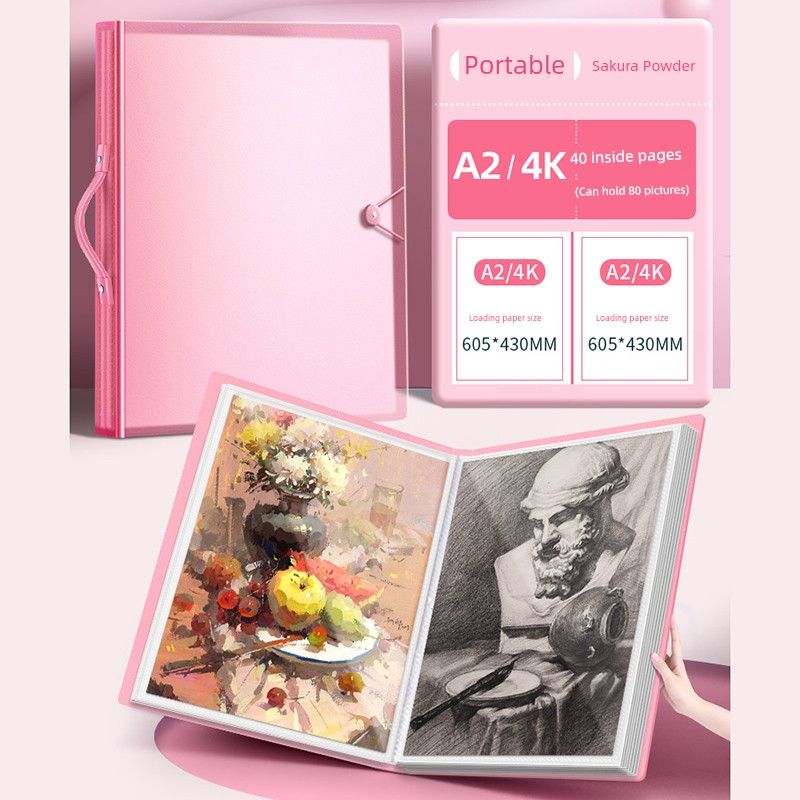 Board Painting Collection Collection 8 Open A3/A2/8K/4K Painting Favorite Art Materials Drawing Paper Folder Storage Bag A4 Award Sketch Preservation