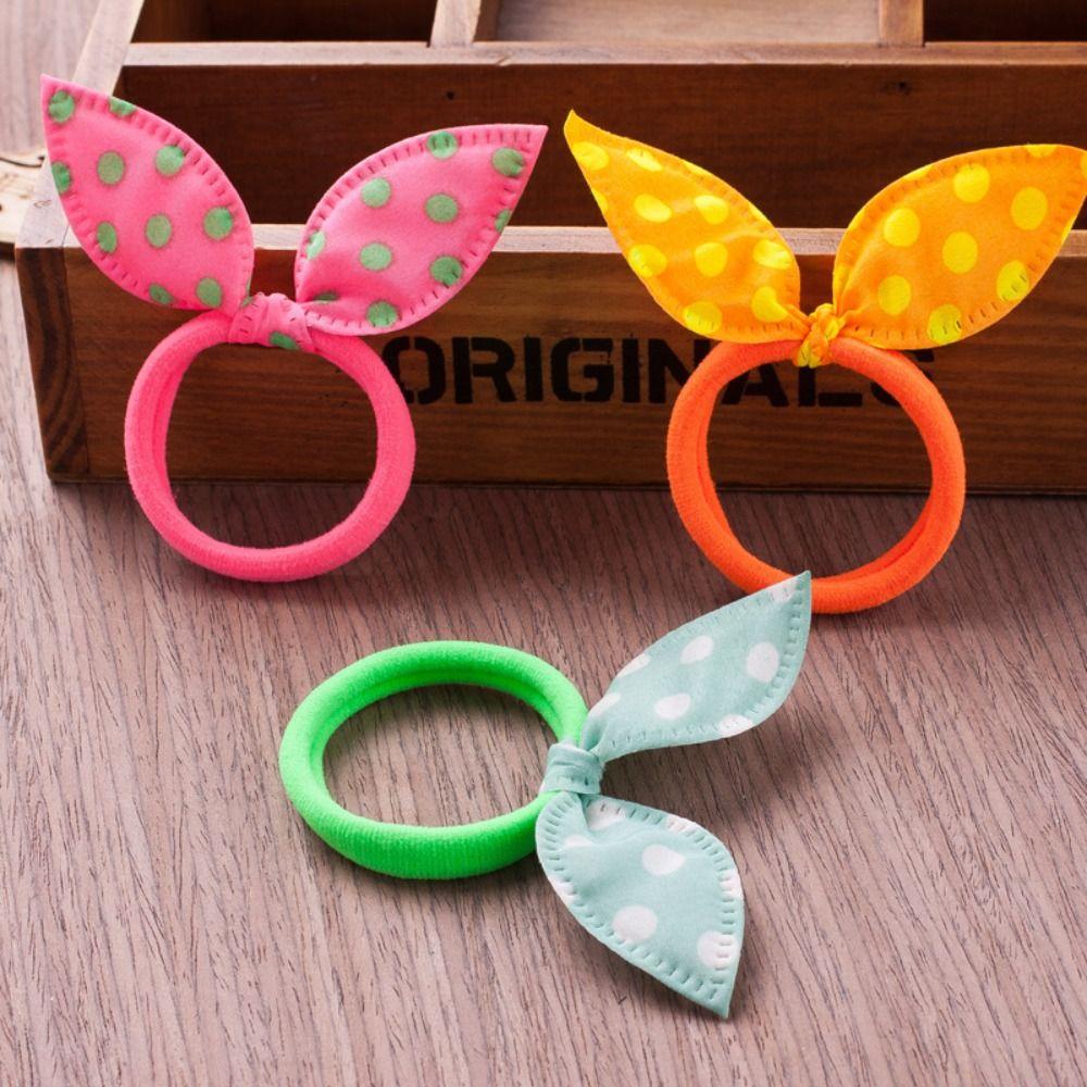 1/10PCS Hair Accessories Bunny Ears Hair Ropes Head Dress Ponytail Holder Lovely Rubber Band Women