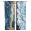 Abstraction Blue Marble Sheer Voile Window Curtains Tulle Curtains Living Room Balcony Decoration Drapes