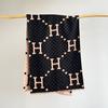 Classic Fashion Letter Thousand Birds Grid Imitation Cashmere Scarf Women's Winter Thickened Double Sided Air Conditioning Shawl Scarf Women's