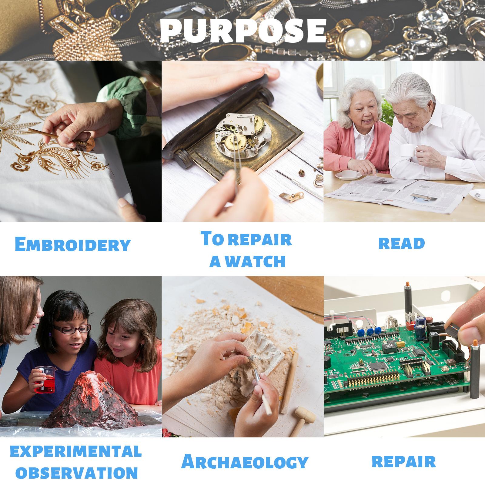 

Watch Repair Glasses Eyewear Magnifier Loupe with LED 10X 15X 20X 25X