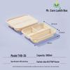 Disposable 3-Compartment Degradable Bento Box