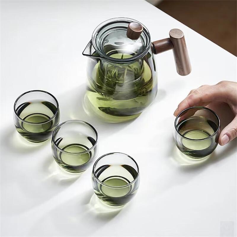 Shàng Qí Heat-Resistant Glass Teapot & 4 Tea Cups Set