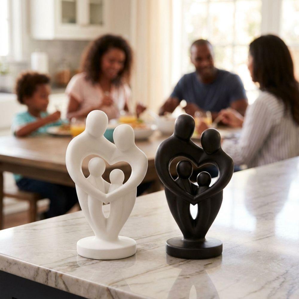 3D Printed Abstract Family Sculpture Plastic Parent-Child Figurine Living Room Decor