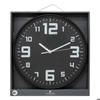 Horloge argent "Silence" noir D30cm - Atmosphera createur d'interieur