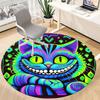 1pc Psychedelic Cat Office Round Area Rug, Indoor Mat Suitable For Office, Under Office Chairs Bedroom Living Room Home Decor, Room Deco, 061