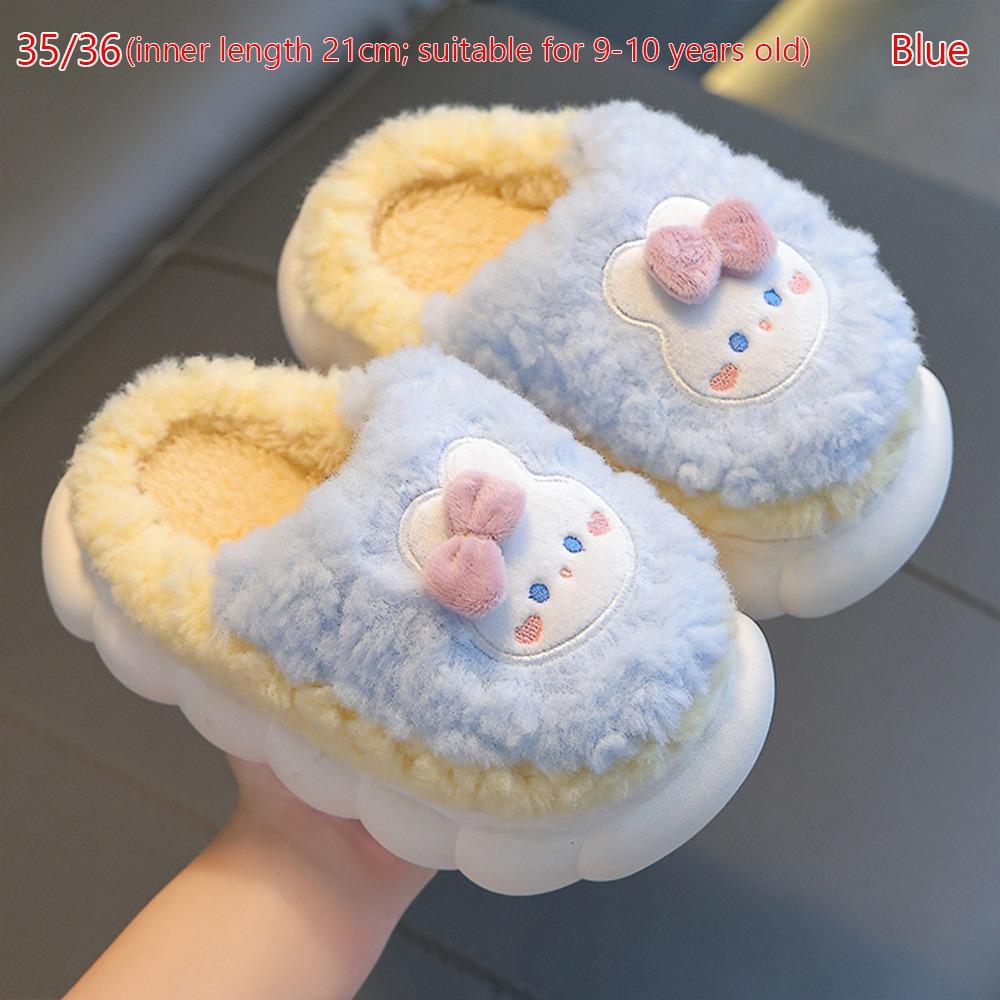 Rabbit/Bear Children's Cotton Slippers Plush Indoor Slippers High-quality Kids Furry Slippers