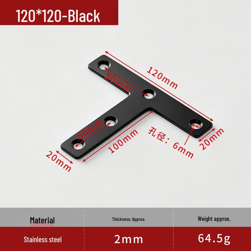 Reinforced 90° Stainless Steel L/T Bracket for Wooden Doors