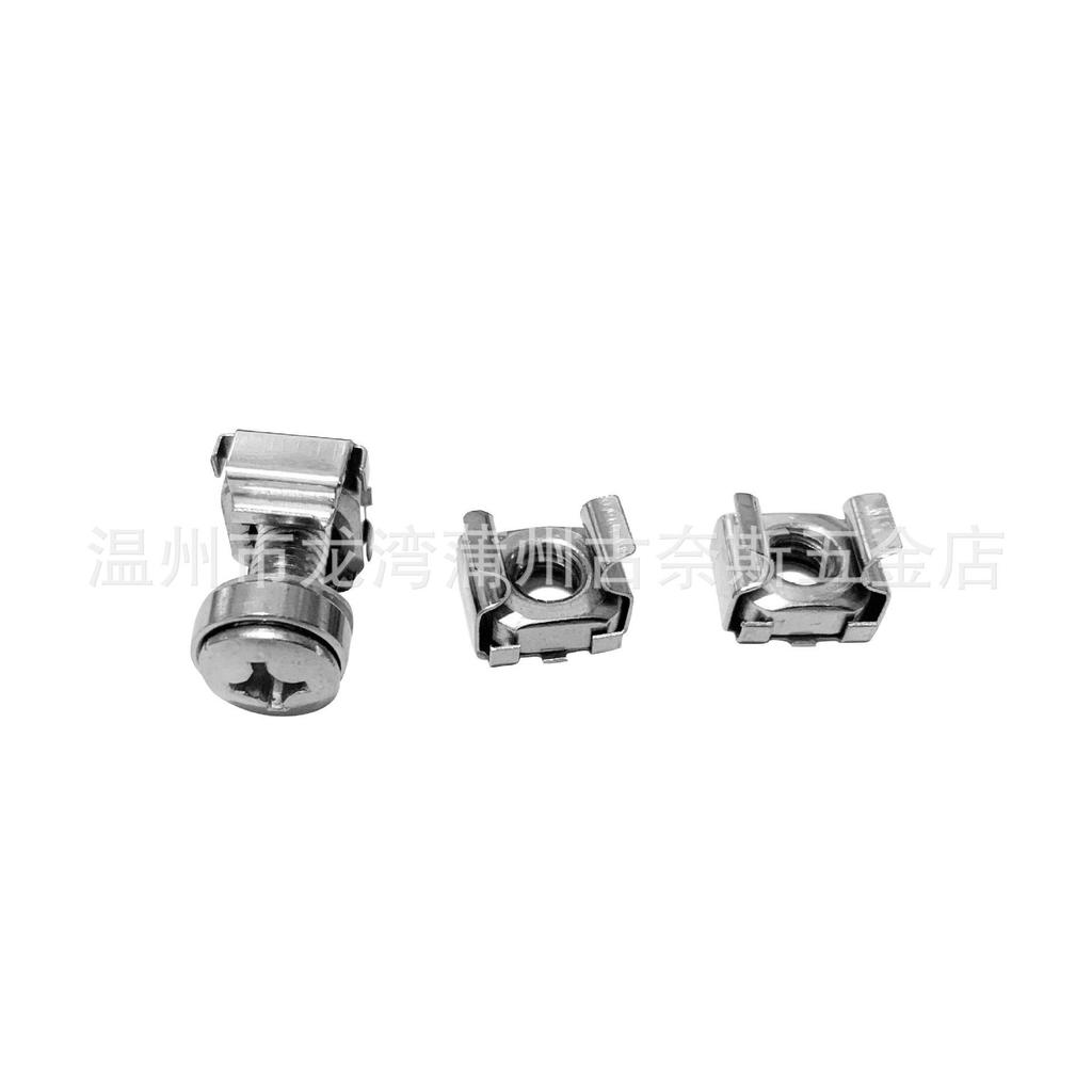 Nickel Plated Crown Cabinet M5M6 Screws with Clip-in Nuts for Network Server Switches