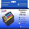 Compatible Ink Cartridges - T3AZUR - T1631 T1632 T1633 T1634 - Pack of 4 - Multi-color - High Quality