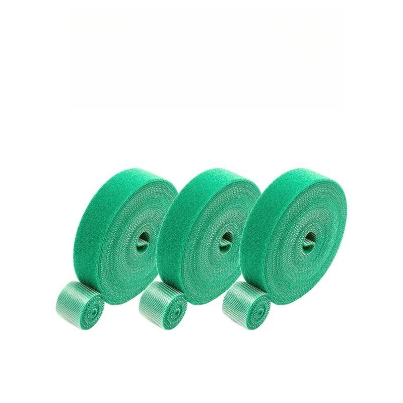 Autoadesivo Planta Nylon Cabo Braçadeira Verde Ajustável Plantas Gancho Loop Suporte Jardim Fio Bandagem Reutilizável Fixador Fita Tiras