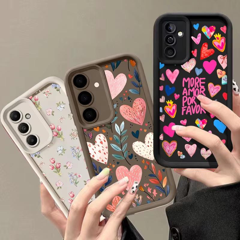 Liebesherz Blätter Blume Handyhülle Für Samsung Galaxy S26 S25 Ultra S24 S23 FE S22 S21 Plus S20 A56 A55 A54 Weiche Silikon Hülle
