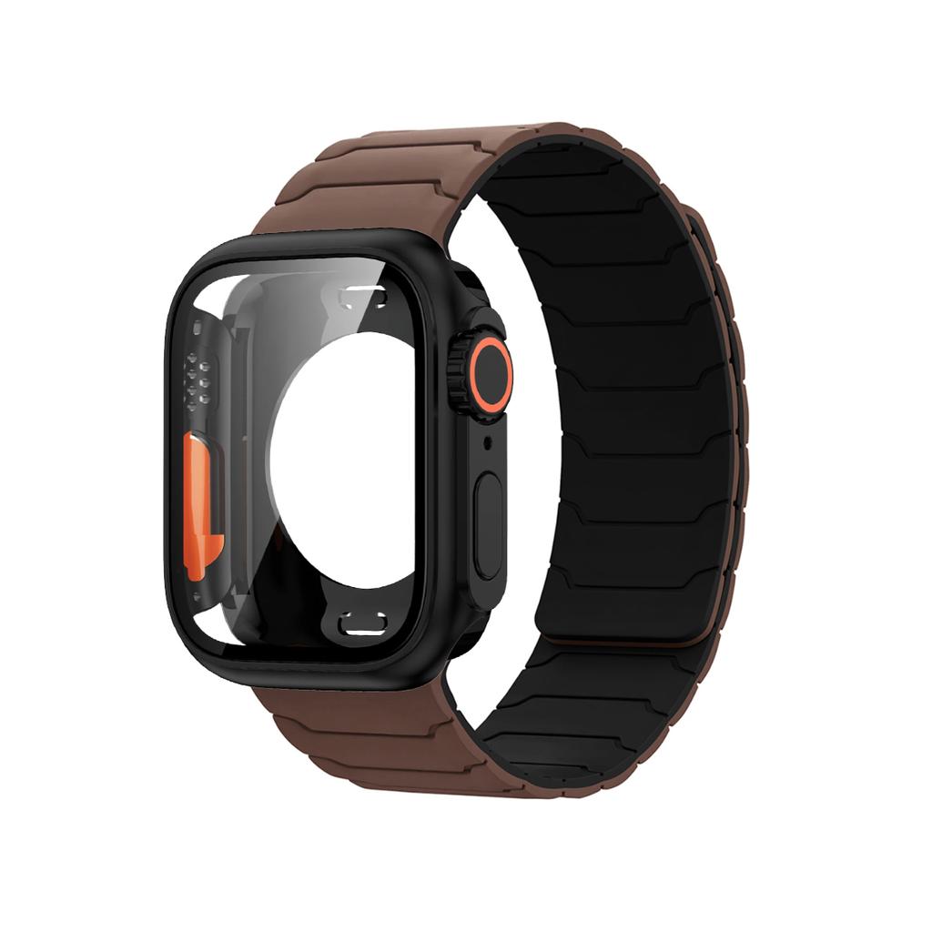 Fodral+Armband För Apple Watch Band 45mm 44 41 42 40mm Silikonarmband för Iwatch Serie 3 4 5 6 Se 7 8 9 10 Byt till Ultra Case