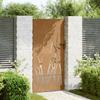 Garden Gate 85 X 200 Cm Corten Steel Grass Design