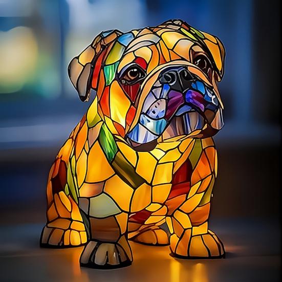 LED Night Lamp Soft Glow Non-Glare Funny Adorable Bulldog Dachshund Lamp Animal Dog Shaped Desk Light