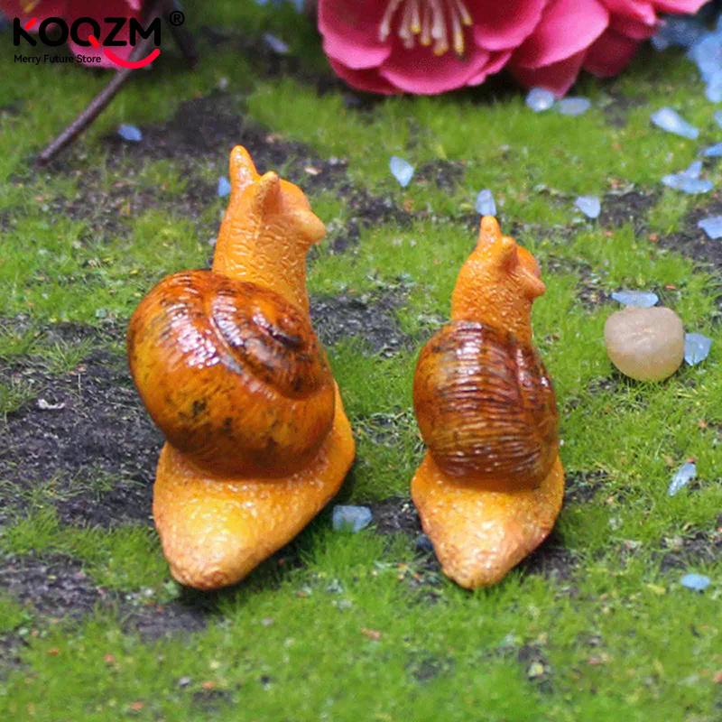 Mikro-Landschaftssimulation Kleine Schnecke Gartendekoration Schneckenornament Schneckenmodell Kunstharzhandwerk Miniaturfigur Heimdeko