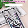 Salon Grade Nail Art Tool Disinfectings Tray Steel Build Spacious Interior Antisilp Base for Safe Sterilizations Tray