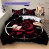 3pcs Anime Rose Design Bedding Set - Includes One Quilt Cover and Two Pillowcases (No Core) - Perfect for Bedroom and Guest Room Decoration,
