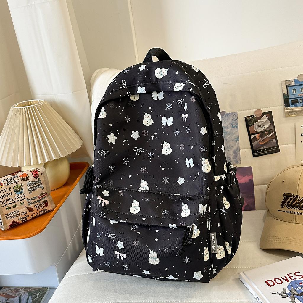 Schoolbag Mori Ins Simple Campus Soft Girl Girl Schoolbag High Value Floral Small Fresh Junior High School Students Backpack