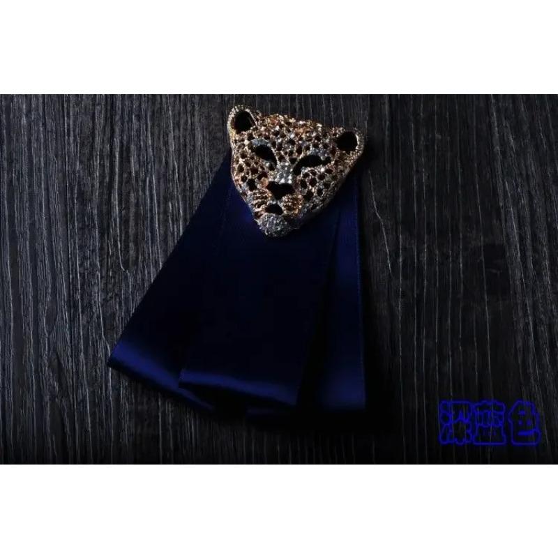 Men's Bow Tie Leopard Head Rhinestone Ribbon Bowtie Women's Shirts Collar Flowers Fashion Korean British Dress Suits Accessories