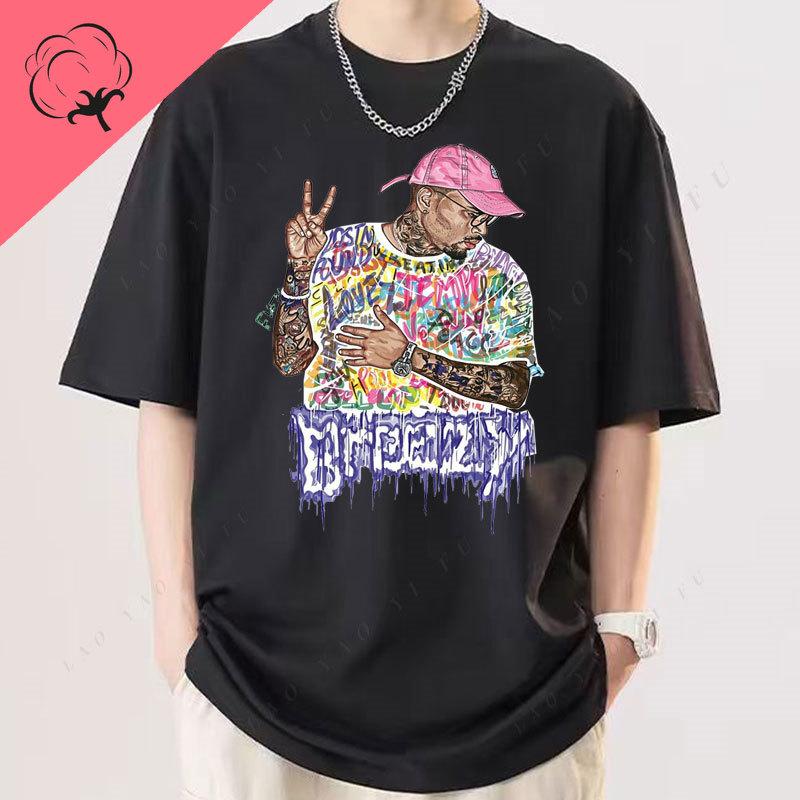 Chris Brown Breezy Bowl XX Tour 2025 Tshirt Camisa Rapper Hip Hop Streetwear Pop Music T Shirts Casual Cotton Vintage Tshirts