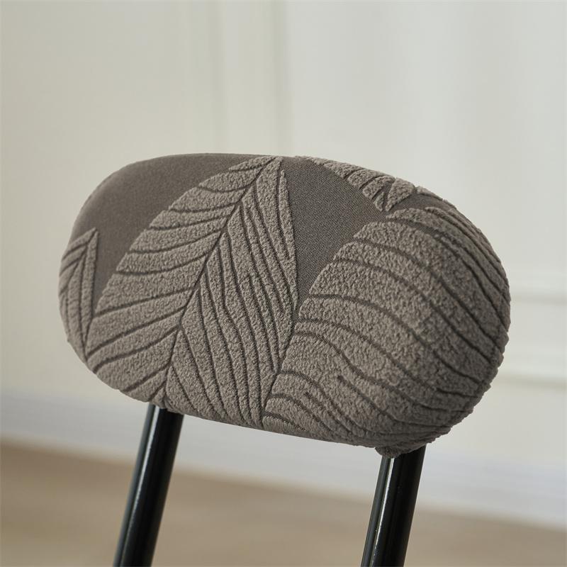 1 Set Blätter-Jacquard Klapphockerbezug Elastisch Einfarbige Runde Stuhlhusse Strapazierfähige Rückenlehnen-Stuhlbezüge für Wohnzimmer