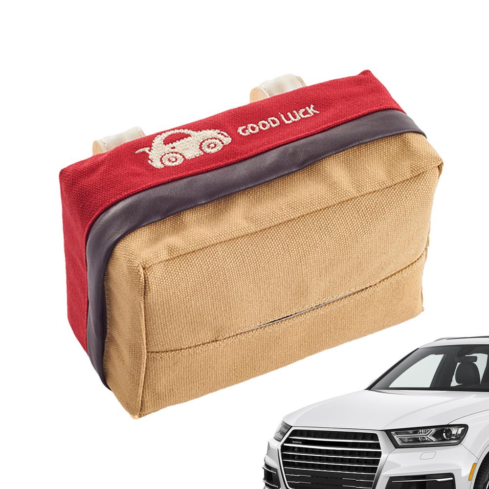 

Car Seat Tissue Holder Canvas Auto Seat Napkin Dispenser Multi-Purpose Napkin Dispenser For Car Skylight And Rear Seat