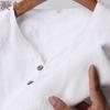 Jinjuan Men's 100% Linen V-Neck T-Shirt