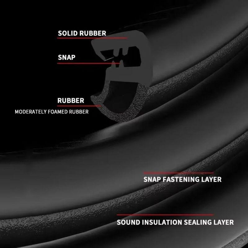 Waterproof Car Door Edge Seal Strip Dust-proof Noise Reduction B-Pillar Sound Insulation Strip Universal Soft