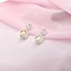 French Baroque Pearl Dangle Earrings with Silver Needle - High-End Luxury Design