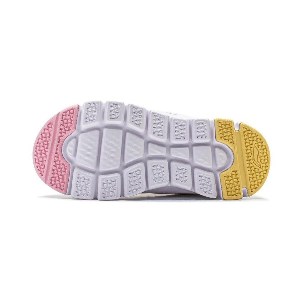 Li Ning Kids Starry Comfortable Lightweight Shock Absorbing Wear Resistant Low Top Casual Shoes Kids Casual Shoes White Pink YKNU028-6