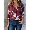 Women's Spring Summer White Marble Crack Texture Print Button Down Shirt, Casual Daily Printed Collared Blouse
