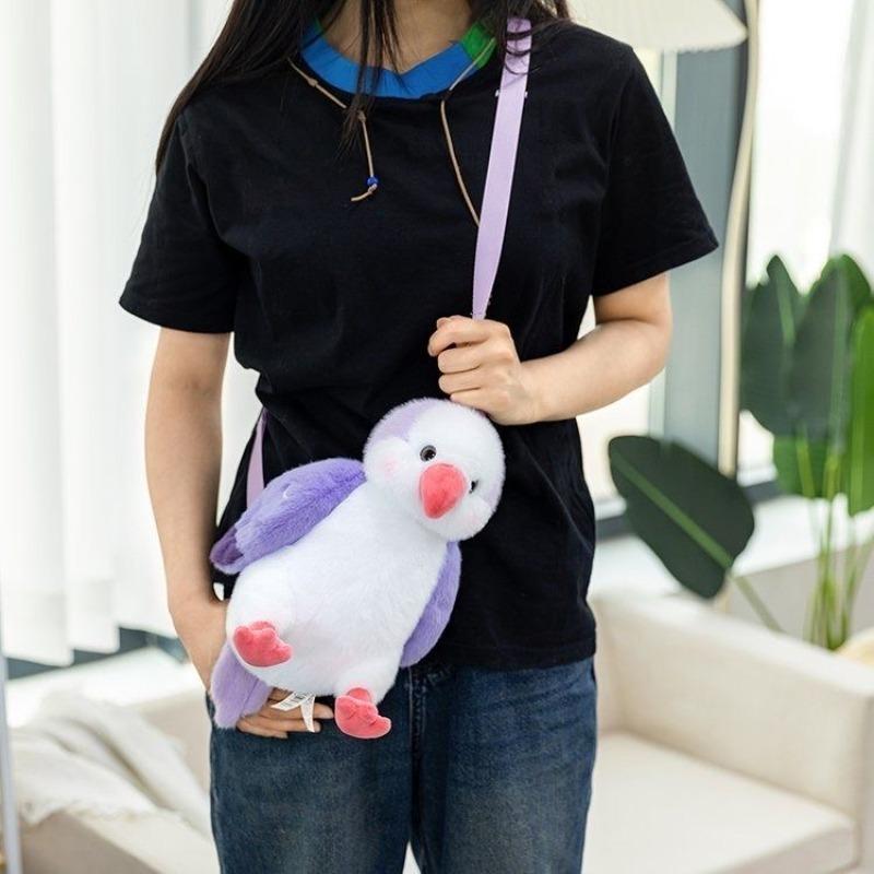 Sevimli Papağan Peluş Sırt Çantaları Simüle Kuş Peluş Bebek Çantası Kawaii Çocuk Omuz Çantası Moda Sırt Çantası Kadınlar İçin Hediyeler