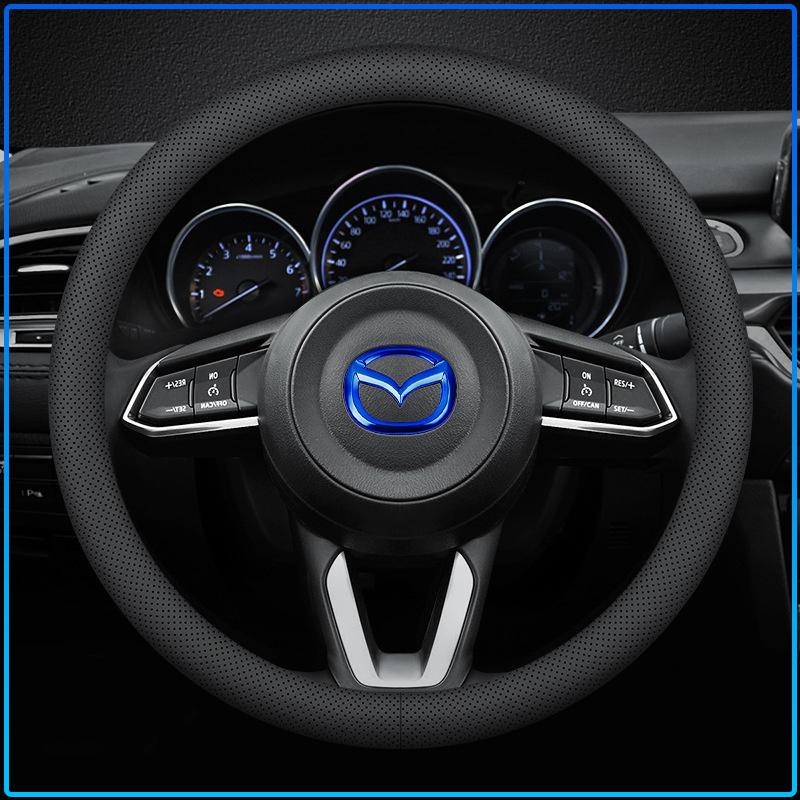 For Mazda 6 3 CX5 5 2 323 CX7 Demio Atenza Axela MX30 CX30 CX3 CX9 RX8 RX7 ABS Car Steering Wheel Center Emblem Sticker Accessories