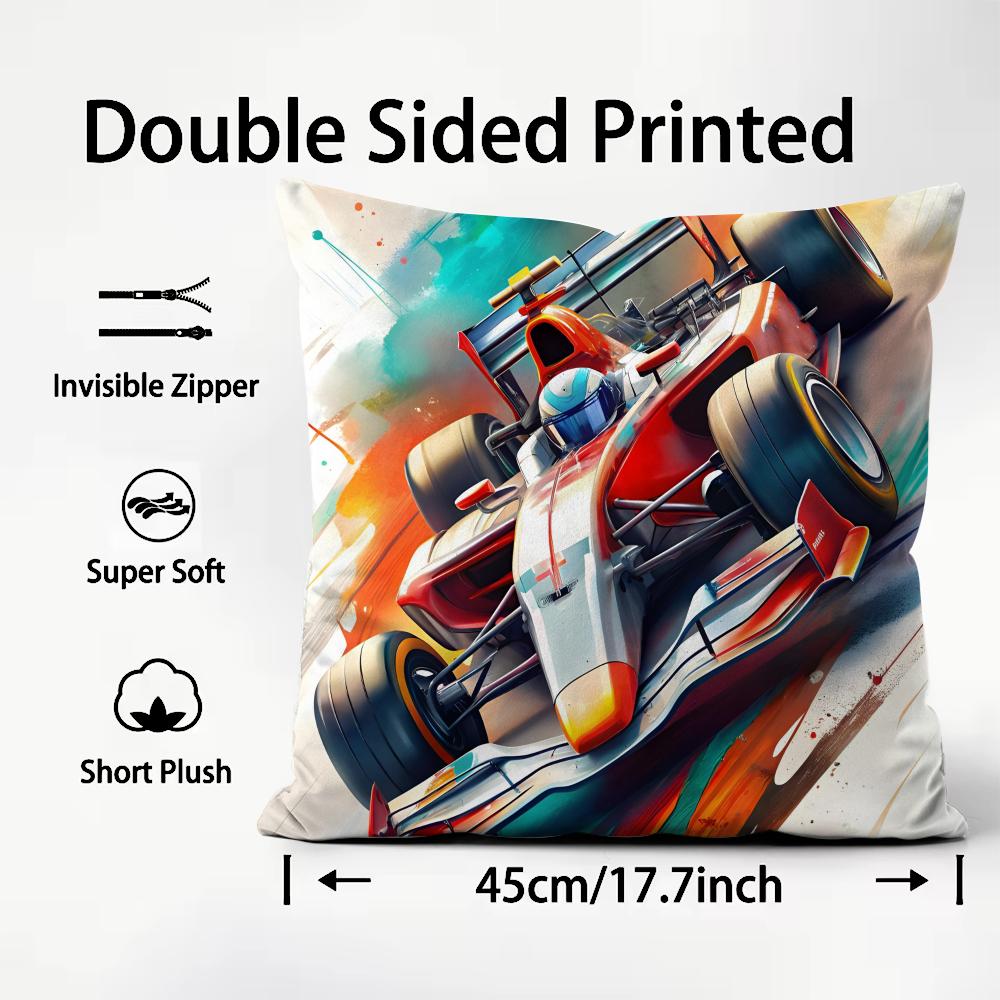 

Racing Cool Cushion Cover Plush Fabric Soft DoubleSided Printed Sofa Warm Winter Home Child Gift Pillow Case 30x30cm