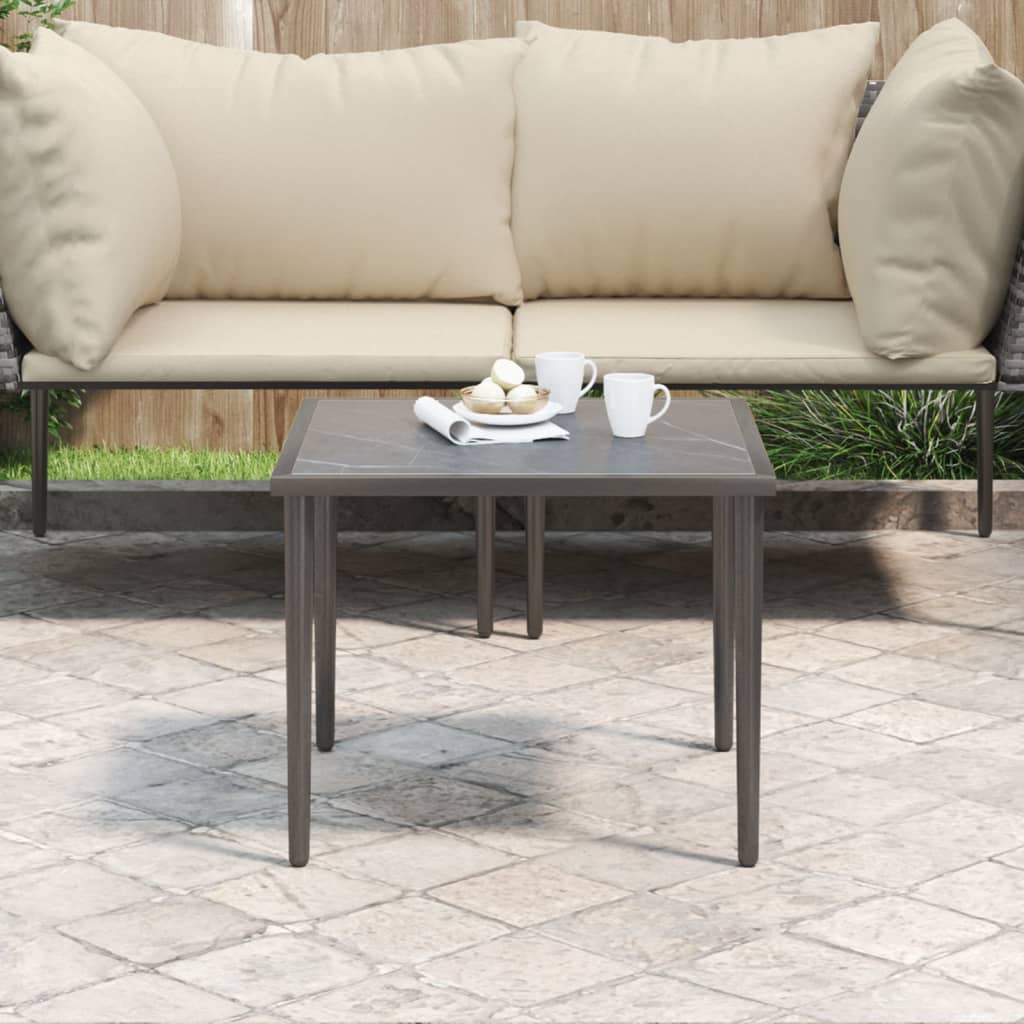 vidaXL Gartentisch Grau 48x48x37 cm Stahl graue