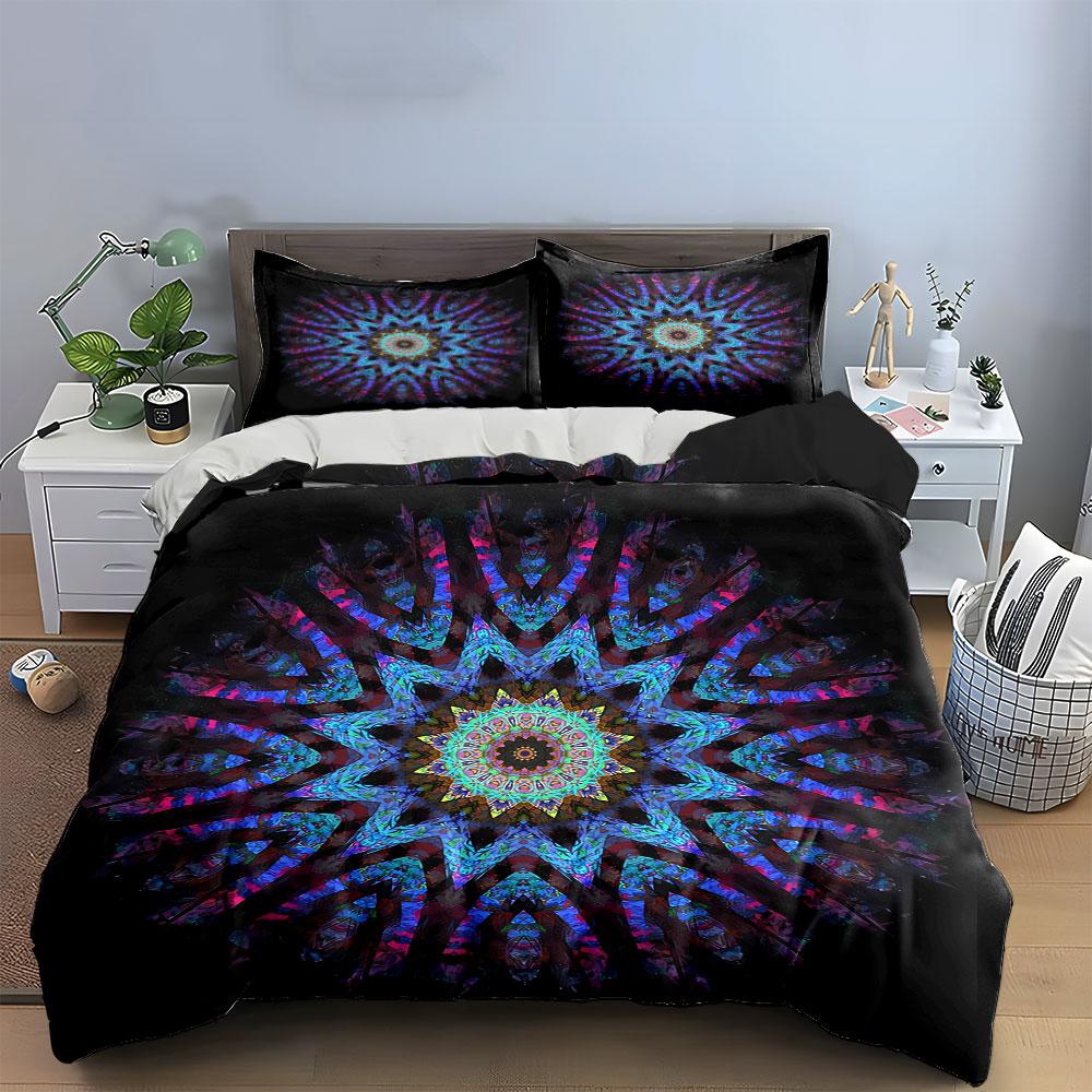 Mandala Tapestry Home Decor Set Soft Comfortable Duvet Cover Bedding Set Included 1*Duvet Cover & 2*Pillowcases, Gift