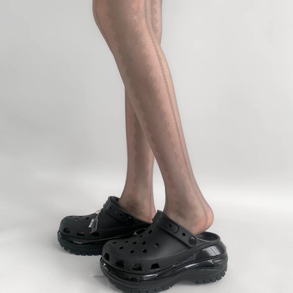 Spring-Autumn Ultra-Thin Leg-Smoothing Pantyhose - Flirty Diamond Lace Socks, White Sheer & Sexy Striped Stockings